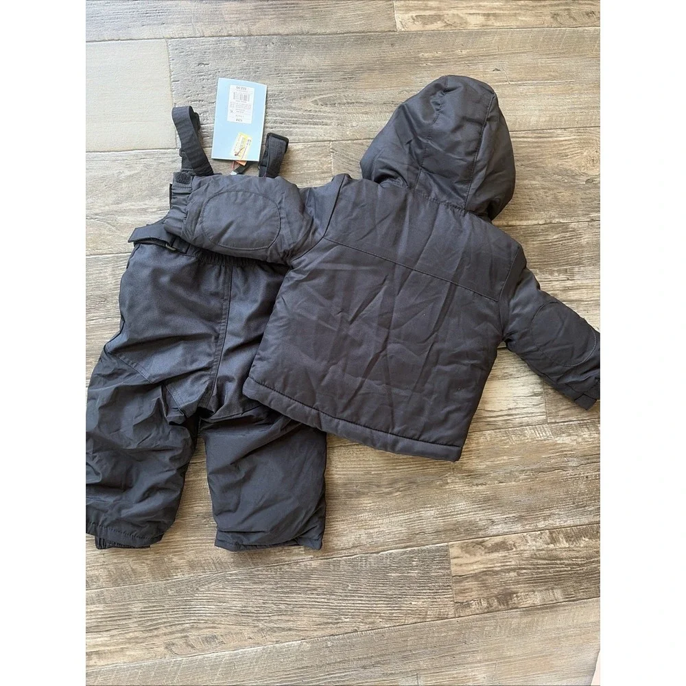Cat & Jack Baby Boy Girl 12 Month Snow Suit Black  3-in-1 Jacket Snow winter Bib